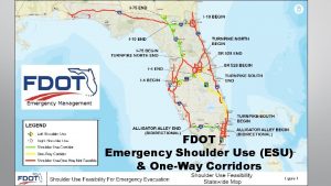 FDOT Emergency Shoulder Use ESU OneWay Corridors District