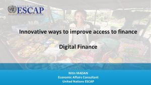 Innovative ways to improve access to finance Digital