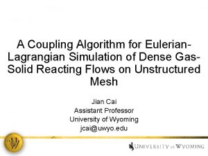 A Coupling Algorithm for Eulerian Lagrangian Simulation of