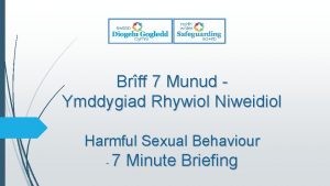 Brff 7 Munud Ymddygiad Rhywiol Niweidiol Harmful Sexual