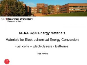 MENA 3200 Energy Materials for Electrochemical Energy Conversion