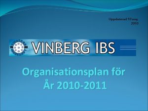 Uppdaterad 10 aug 2010 Organisationsplan fr r 2010