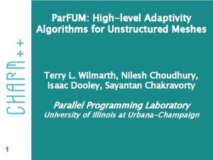 Par FUM Highlevel Adaptivity Algorithms for Unstructured Meshes
