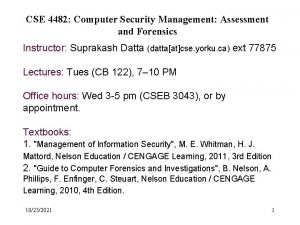 CSE 4482 Computer Security Management Assessment and Forensics