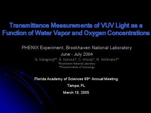 Transmittance Measurements of VUV Light as a Function