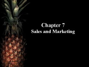 Chapter 7 Sales and Marketing Hotel Operations Management