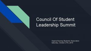 Council Of Student Leadership Summit Virginia Nursing Students