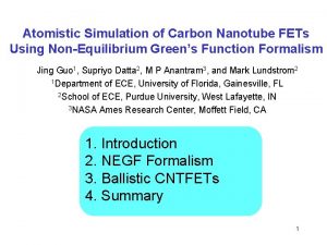 Atomistic Simulation of Carbon Nanotube FETs Using NonEquilibrium