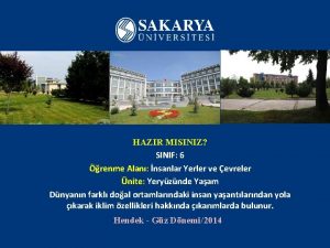 HAZIR MISINIZ SINIF 6 renme Alan nsanlar Yerler