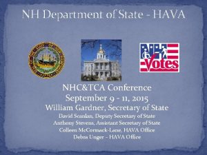 NH Department of State HAVA NHCTCA Conference September