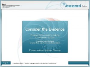 Consider the Evidencedriven decision making for secondary schools