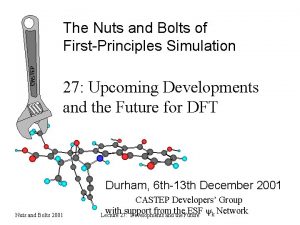 The Nuts and Bolts of FirstPrinciples Simulation 27