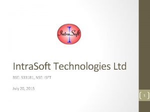 Intra Soft Technologies Ltd BSE 533181 NSE ISFT