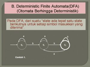 Otomata berhingga deterministik Otomata berhingga deterministik
