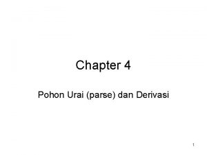 Chapter 4 Pohon Urai parse dan Derivasi 1