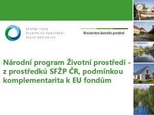 Nrodn program ivotn prosted z prostedk SFP R