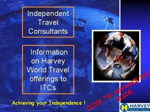 Independent Travel Consultants Information on Harvey World Travel