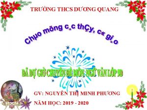 TRNG THCS DNG QUANG GV NGUYN TH MINH