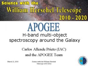 Hband multiobject spectroscopy around the Galaxy Carlos Allende