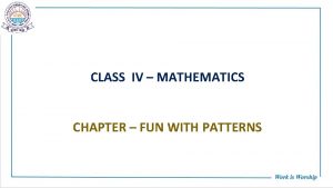 CLASS IV MATHEMATICS CHAPTER FUN WITH PATTERNS FUN