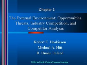 Chapter 3 The External Environment Opportunities Threats Industry