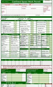 Permit Number Confined Space Work Permit Meraux Refinery