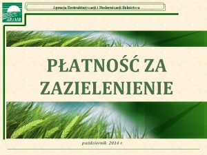 Agencja Restrukturyzacji i Modernizacji Rolnictwa PATNO ZA ZAZIELENIENIE