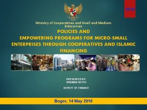 2016 Ministry of Cooperatives and Small and Medium