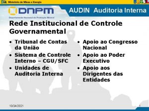AUDIN Auditoria Interna Rede Institucional de Controle Governamental