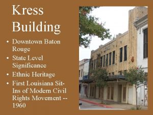 Kress Building Downtown Baton Rouge State Level Significance