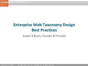 Taxonomy Strategies LLC Enterprise Web Taxonomy Design Best