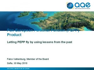 PanEuropean Personal Pension PEPP Product Letting PEPP fly