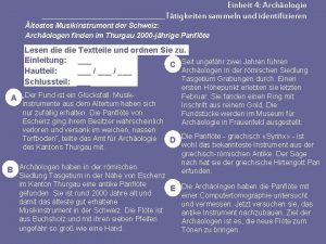 Einheit 4 Archologie Ttigkeiten sammeln und identifizieren ltestes