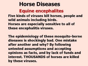 Horse Diseases Equine encephalites Five kinds of viruses