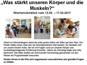 Was strkt unseren Krper und die Muskeln Wochenrckblick