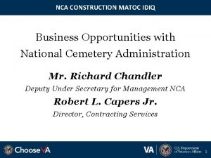 NCA CONSTRUCTION MATOC IDIQ Business Opportunities with National