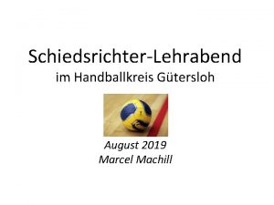 SchiedsrichterLehrabend im Handballkreis Gtersloh August 2019 Marcel Machill