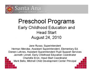 Preschool Programs Early Childhood Education and Head Start