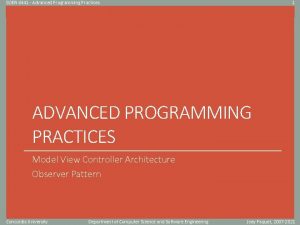 SOEN 6441 Advanced Programming Practices 1 Click to