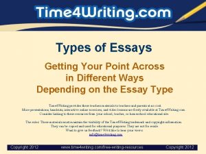 Types of Essays Getting Your Point Across in