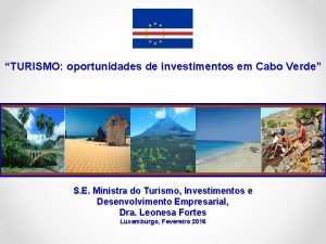 TURISMO oportunidades de investimentos em Cabo Verde S