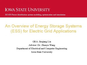 EE 653 Power distribution system modeling optimization and