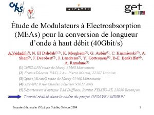 tude de Modulateurs Electroabsorption MEAs pour la conversion