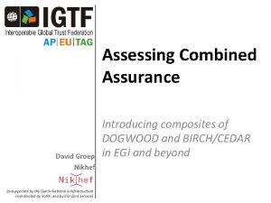 Assessing Combined Assurance David Groep Nikhef cosupported by