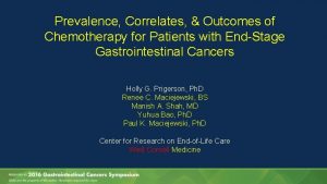 Prevalence Correlates Outcomes of Chemotherapy for Patients with