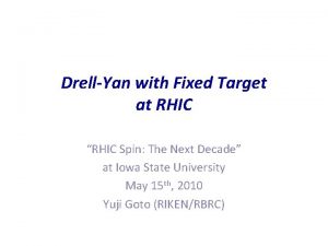 DrellYan with Fixed Target at RHIC RHIC Spin