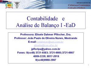 Contabilidade e Anlise de Balano I Ea D