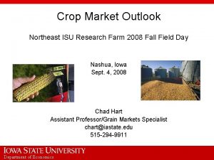 Crop Market Outlook Northeast ISU Research Farm 2008