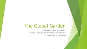 The Global Garden Vocabulary plants and gardens Grammar