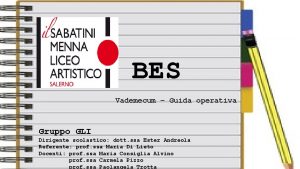 BES Vademecum Guida operativa Gruppo GLI Dirigente scolastico